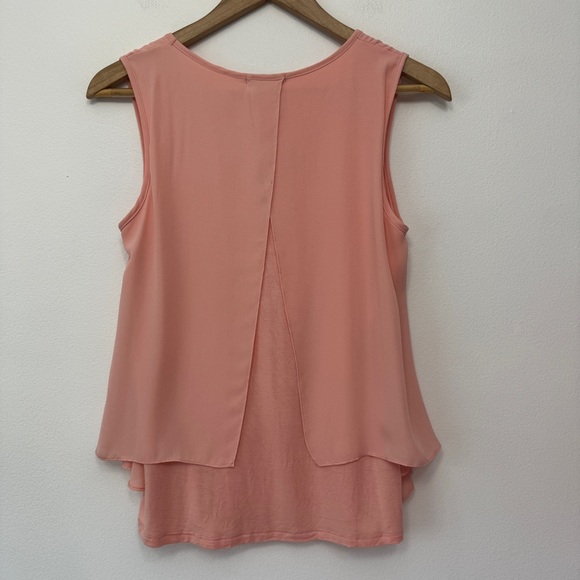 Bar III Womens Layered Split-Back Tank Top Size XS Peach - Picture 2 of 6